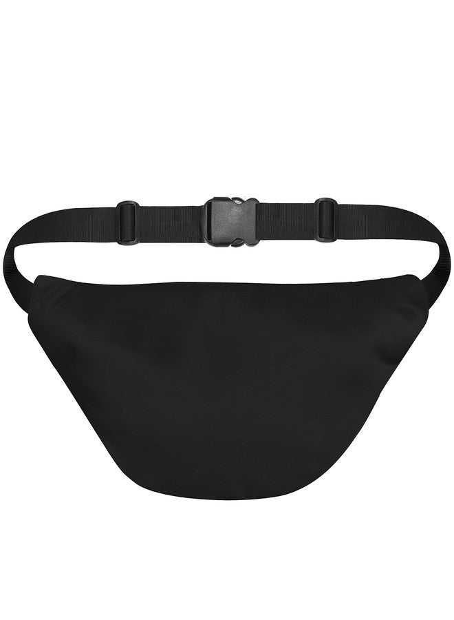 Syutm Waist Pack Travel Handy Hiking Zip Pouch Document Money Phone Belt Sport Bag Bum Bag for Men and Women Nylon (Jet Black1) - Image 2